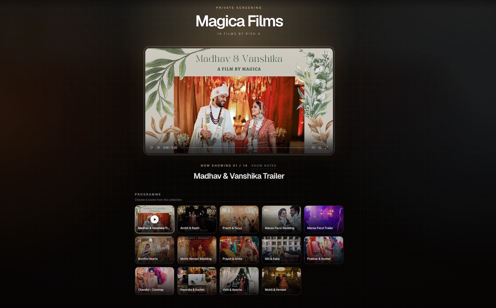 Cutsio wedding film Collection share page compared with a Google Drive delivery link